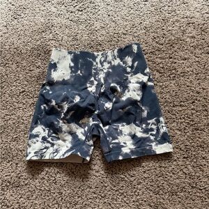 Darc Sport Blue and White Tie-Dye Women's Athletic Shorts